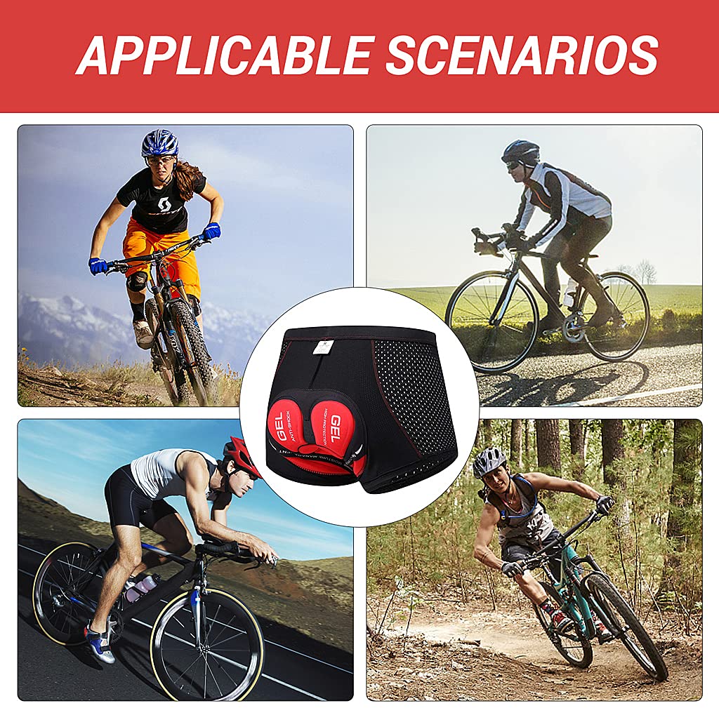 Proberos Cycling Shorts for Men & Women with 3D Gel Padded, Sillicone and Foam Padded Underwear for Cycling, Anti-Slip Leg Grips and Sweat Resistant Bike Shorts(M)