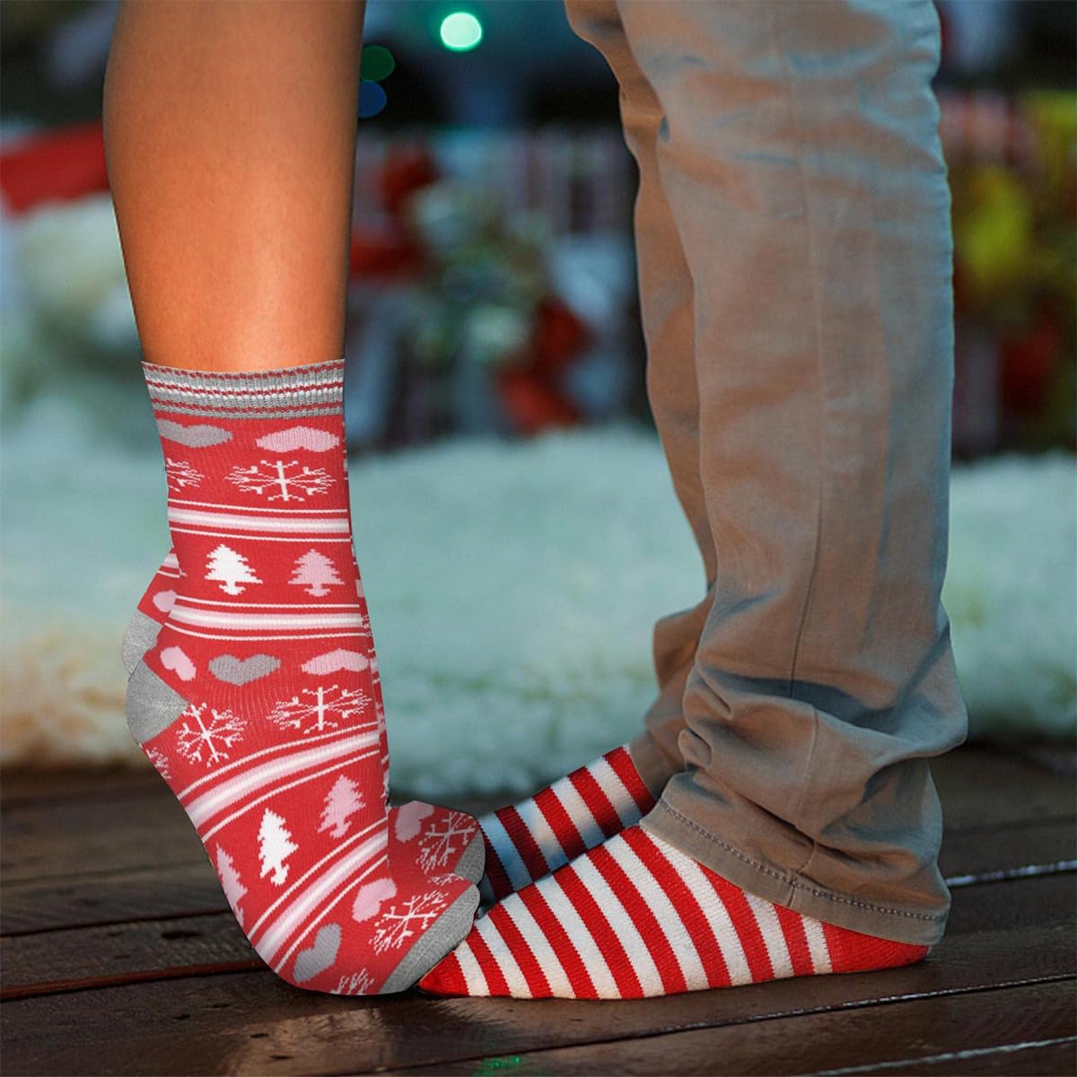 GUSTAVE 5 pcs Christmas Socks for women, Winter Socks for Women Cute Cotton Knit Socks, Christmas Gifts