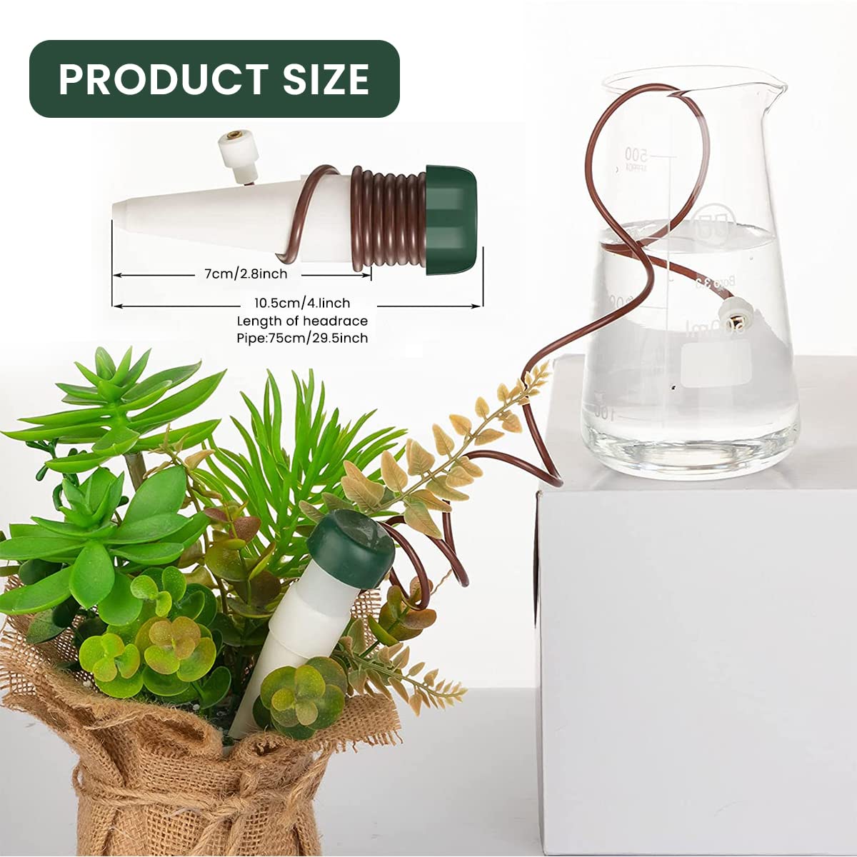HASTHIP 4Pcs Drip Irrigation Kit for Pots Plant, Ceramics Plant Watering Device, Automatic Watering Gadget for Garden Home Office Travel Vacation