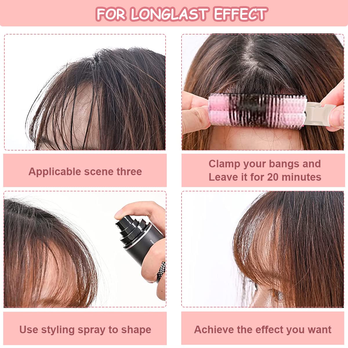 HASTHIP Blue 4Pcs Volumizing Root Clip Hair Curler Rollers | Instant Bang Heatless Hair Curling Styling Tools for Women & Girls Long & Short Hair, DIY Hairdressing