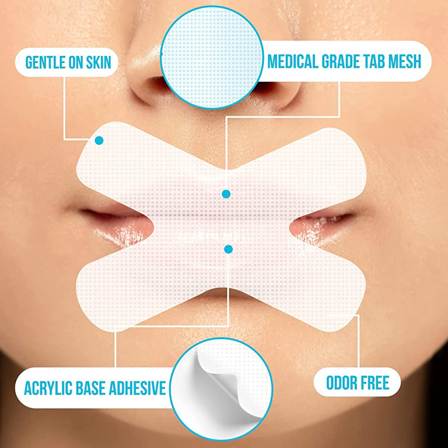 ZIBUYU Sleep Strips 60 Pcs Anti-Snoring Snoring Tape for Mouth, Mouth Strips Snore Stopper for Better Nose Breathing and Sleeping Quality Improvement
