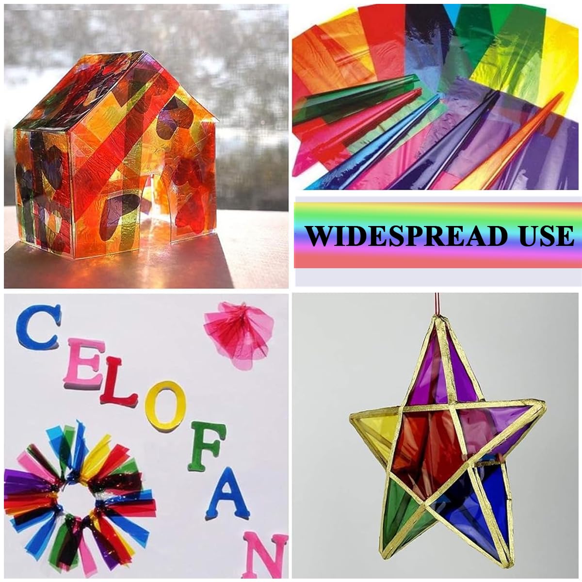 HASTHIP 120Pcs Gift Wrapping Paper - 7.5 Inches Square Cellophane Sheets for Gift Wrap, 8 Colors, Glossy Food-Safe Wrappers for Candy, Cookies & Crafts