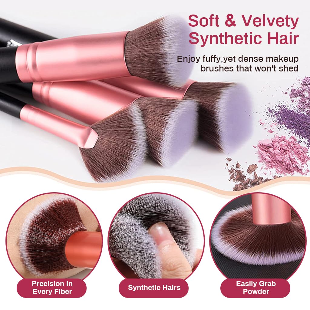 MAYCREATE Makeup Brush Set 22pcs Premium Synthetic for Foundation Powder/Concealers/Eye shadows/Blusher/Highlighter/Contour/Nose Contour/Shading/Lipstick Makeup Brushes for Beginners