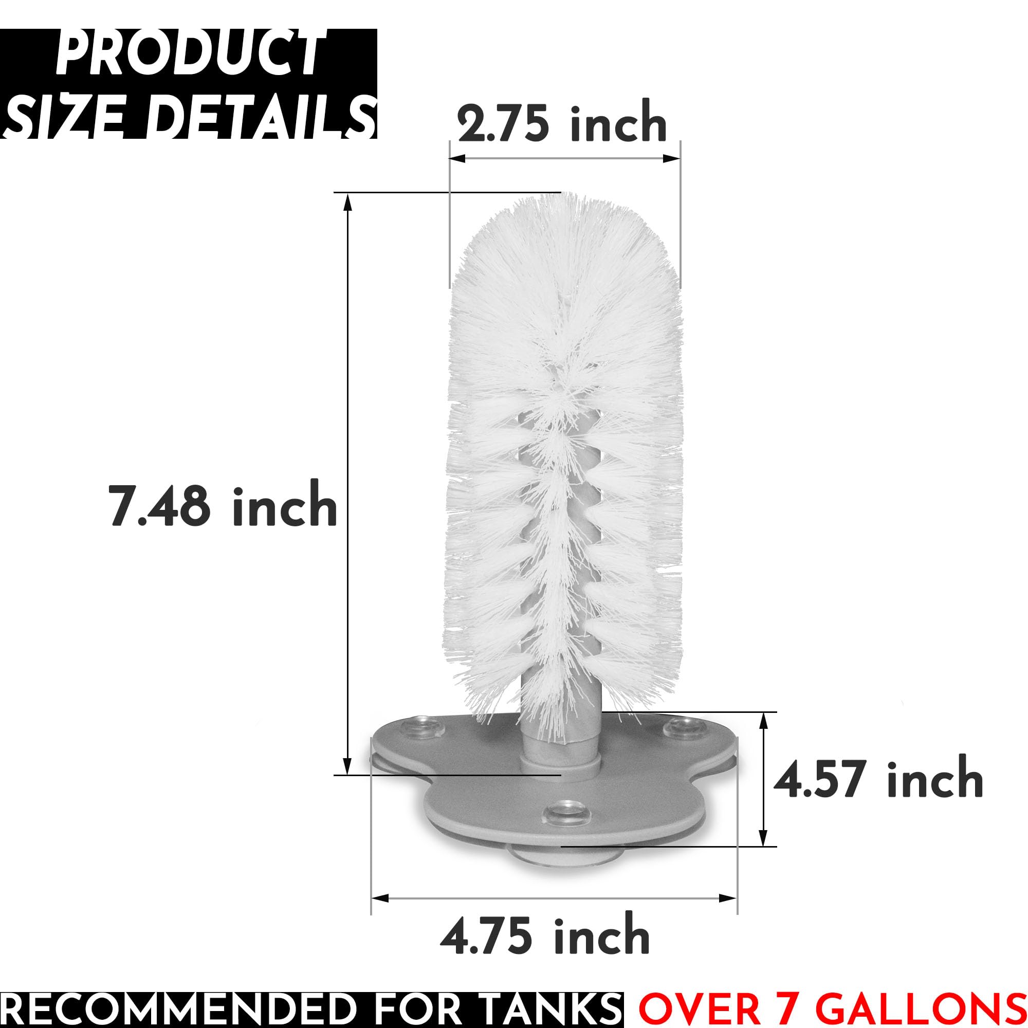 Qpets Turtles Brush, Grooming Brush for Turtles with Suction Cup, Grooming Brush for Turtle Tank Soft Bristle Grooming Brush for Turtles