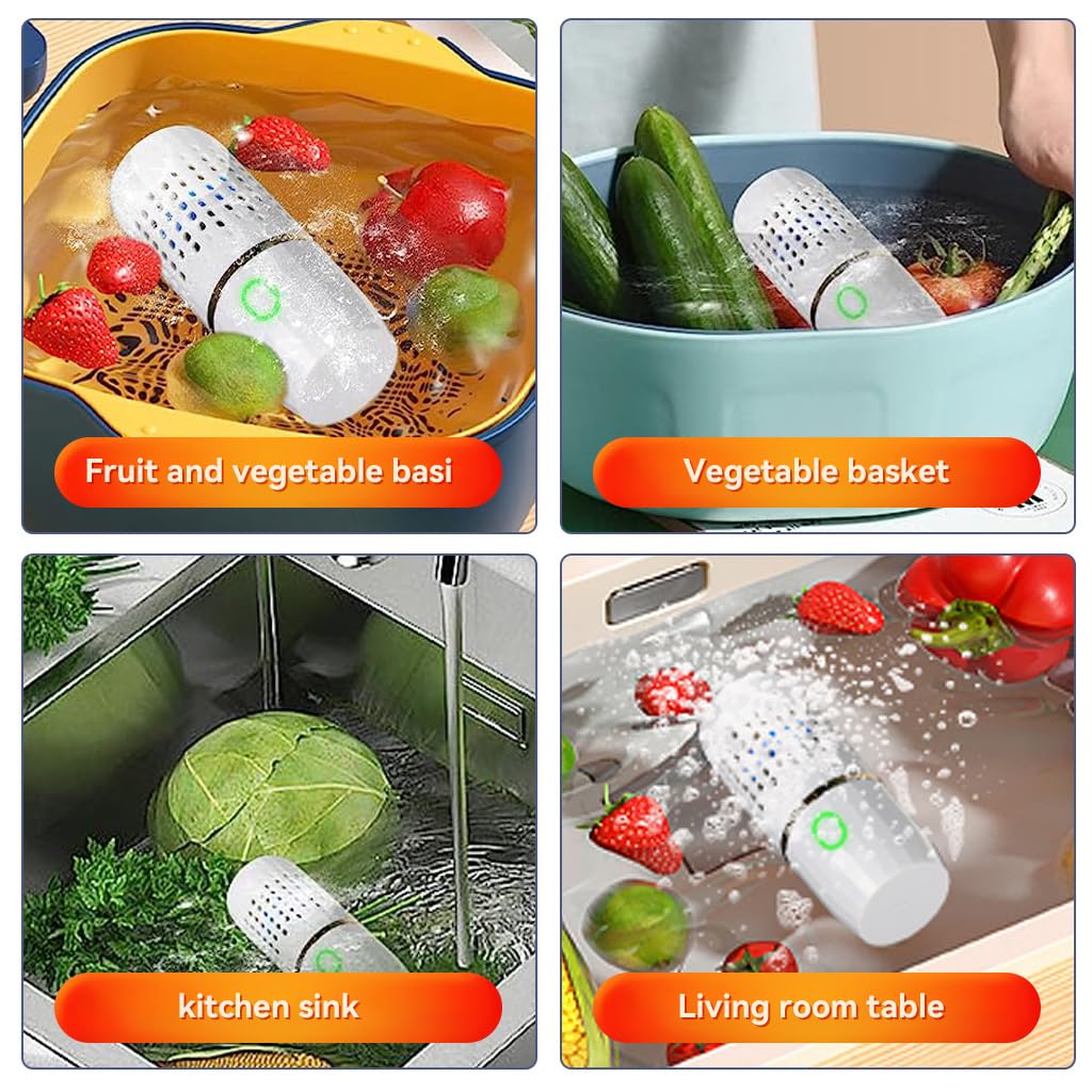 HANNEA Fruit and Vegetable Washing Machine,Portable Fruit Cleaner Device in Water-Fruit and Vegetable Cleaner for Cleaning Fruit, Vegetable, Rice, Tableware,Kitchen