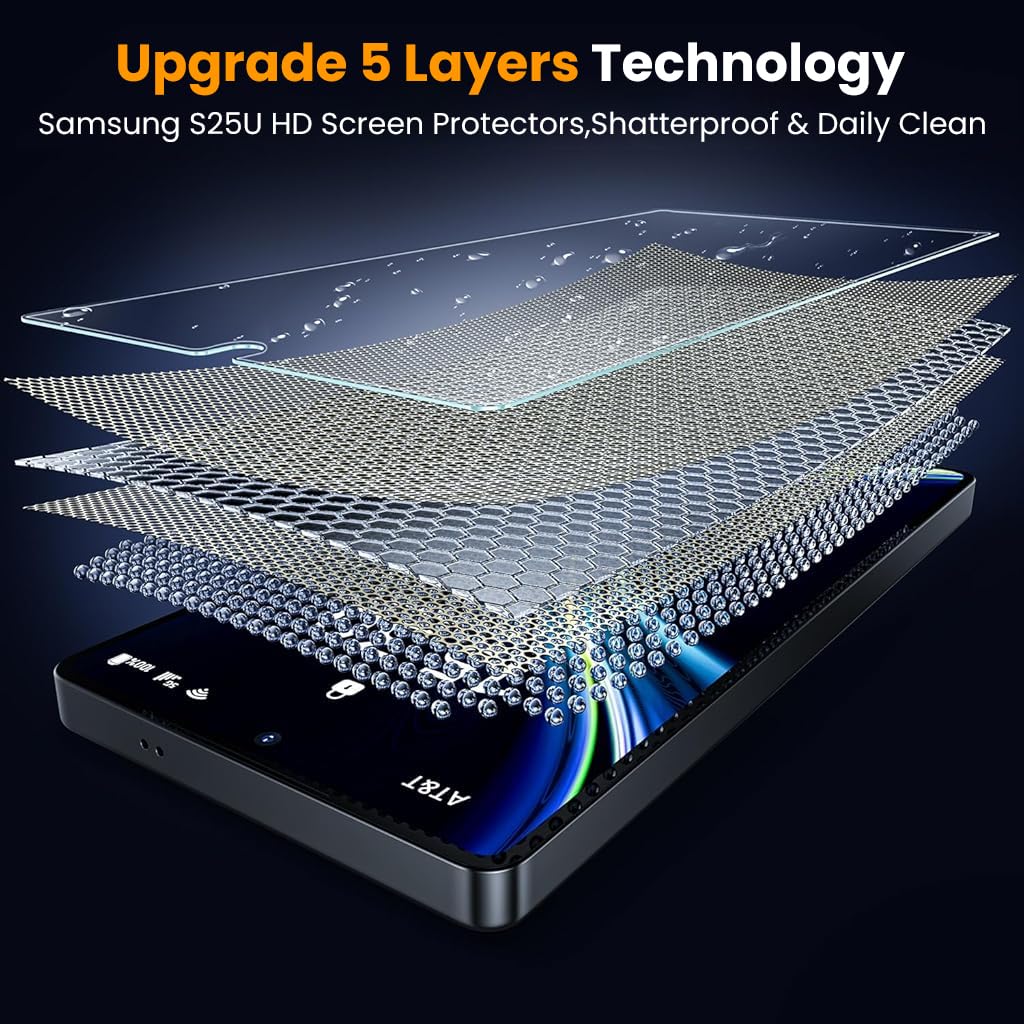 ZORBES® Compatible with Samsung S25U 2Pcs Screen Protectors HD Tempered Glass Screen Protectors Anti-scratch Screen Protectors with Screen Alignment Tool & Accessories Pack