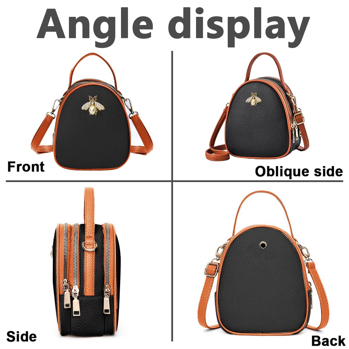PALAY Women Sling Bag Fashion PU Daily Bag Small Crossbody Bag Shoulder Bag Hand Bag for Women Multi Layer Sling Bag with Detachable Shoulder Strap