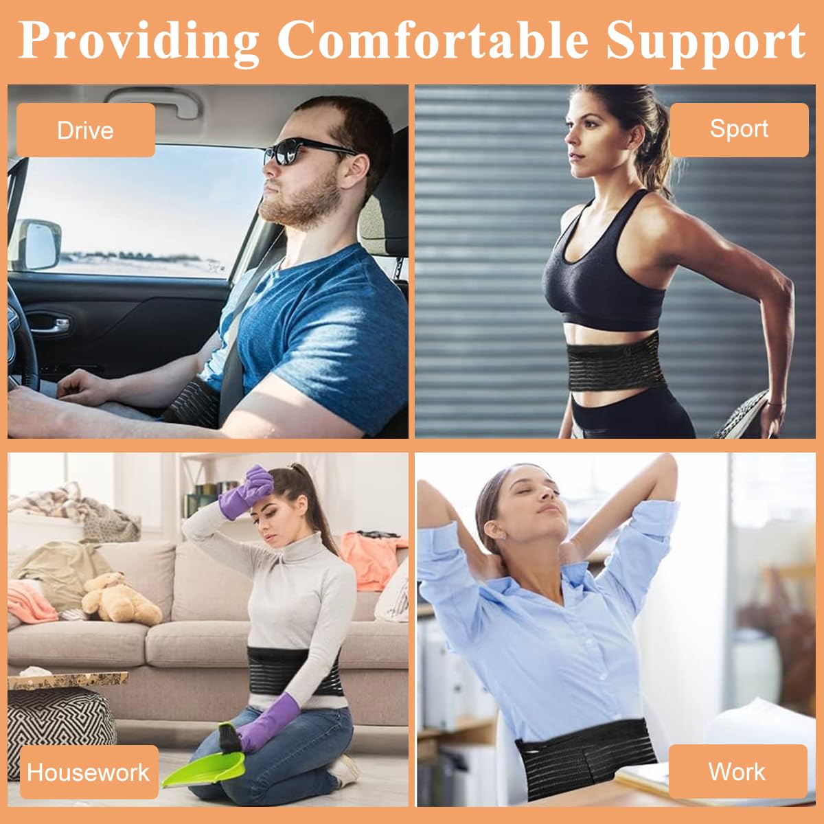 HANNEA Self Heating Waist Belt for Pain Relief Lower Belly Comforter Belt for Period Waist Heated Belt for Men Women Heated Lumbar Support Belt