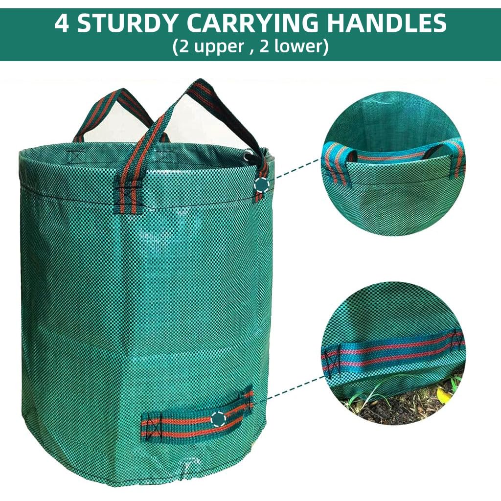 HASTHIP Heavy Duty Garden Waste Bag, 300L Reusable Leaf & Yard Trash Container, 80 Gallon PP Yard Debris Bag with Reinforced Handles for Lawn, Garden Tool Storage & Organic Waste Collection