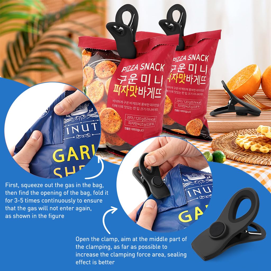 HASTHIP 6Pcs Magnetic Clips Utility Magnetic Food Bag Clips Office Kitchen Multi-purpose Magnetic Spring-loaded Clips Plastic Refrigerator Magnetic Organizer Clips Whiteboard Paper Holder Clips
