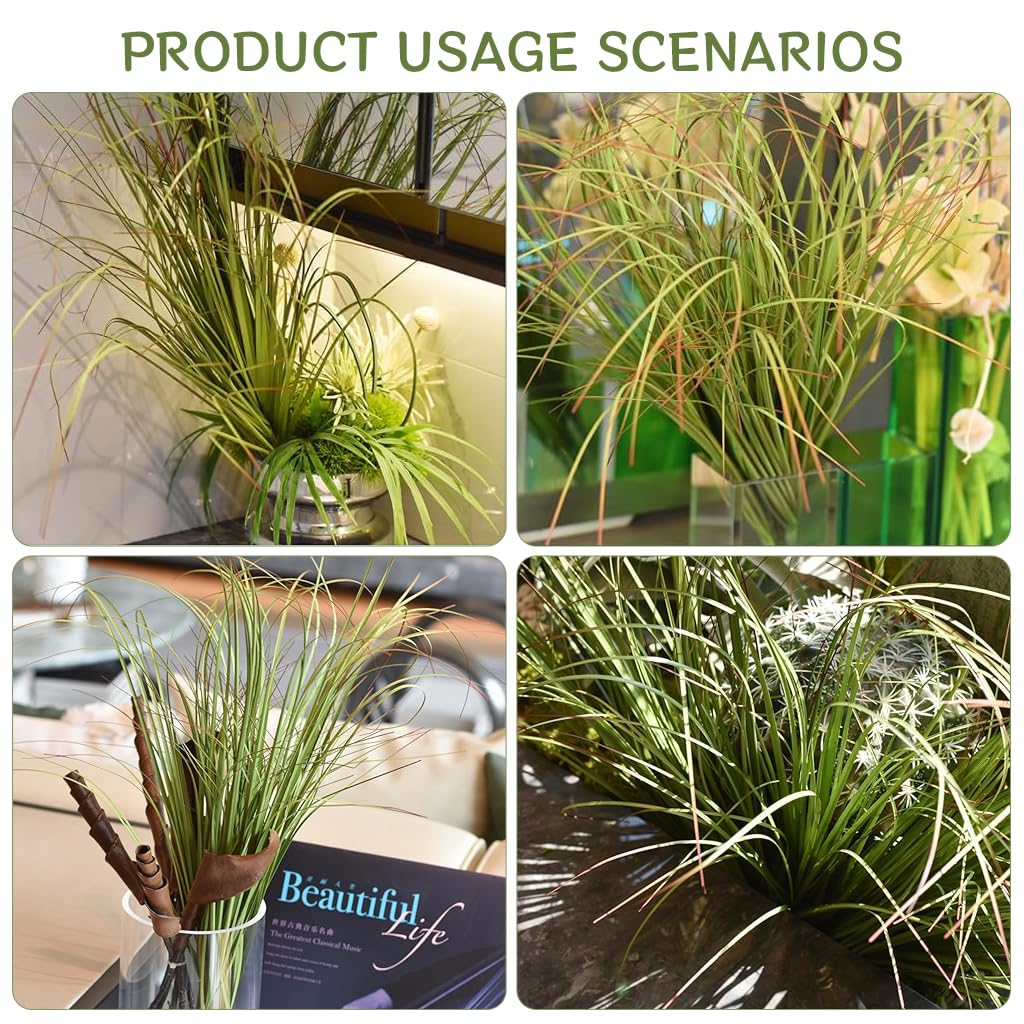 HASTHIP 8Pcs Artifical Green Weeds 23.6 inches Decorative Artifical Green Weeds Garden Plants Decoration Fake Plants House Decoration Home Decor