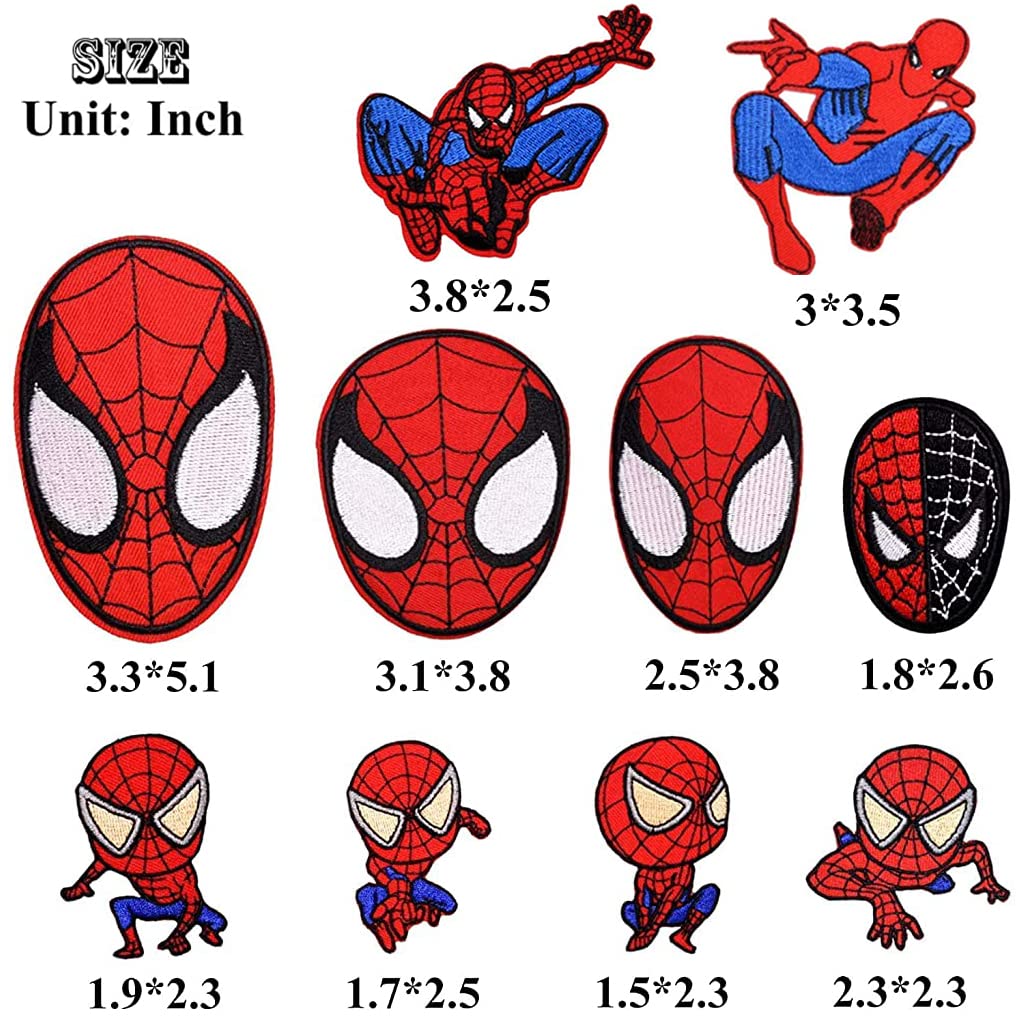 ZIBUYU 22pcs Cartoon Iron on Patches, Cloth Sticker Patches Embroidery Iron on Patches for Clothing, Superhero Badges Cloth Patches, Embroidery Patches Applique Patches for Clothes, DIY