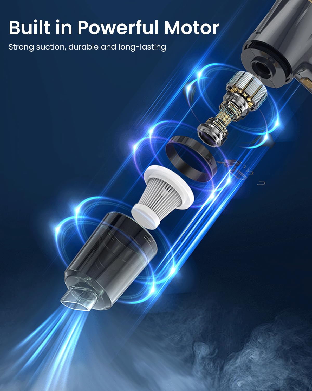 ZORBES Compressed Air Duster, 120W Compressed Air Can for Cleaning PC, 7.4V Compressed Air Blower for Computer Cleaner, 16000Pa Car Vacuum Cleaner Electric Keyboard Duster with Multi-Nozzles for Home