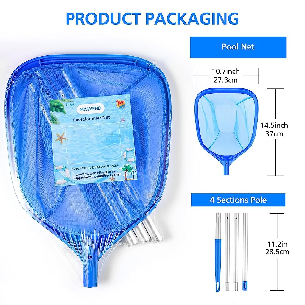 Optifit Pool Leaf Skimmer Cleaning Net, Swimming Pool Cleaner Supplies for Efficient Leaf & Debris Removal, Ideal for Home Pools, Spas & Ponds Cleaning (1.6m)