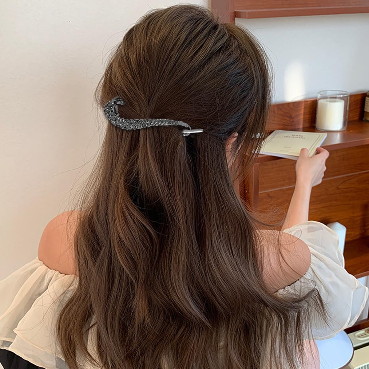 PALAY Women Hair Combs Accessories Retro Decorative Hair Comb Clips - Rhinestone Flower Hairpin for Ladies