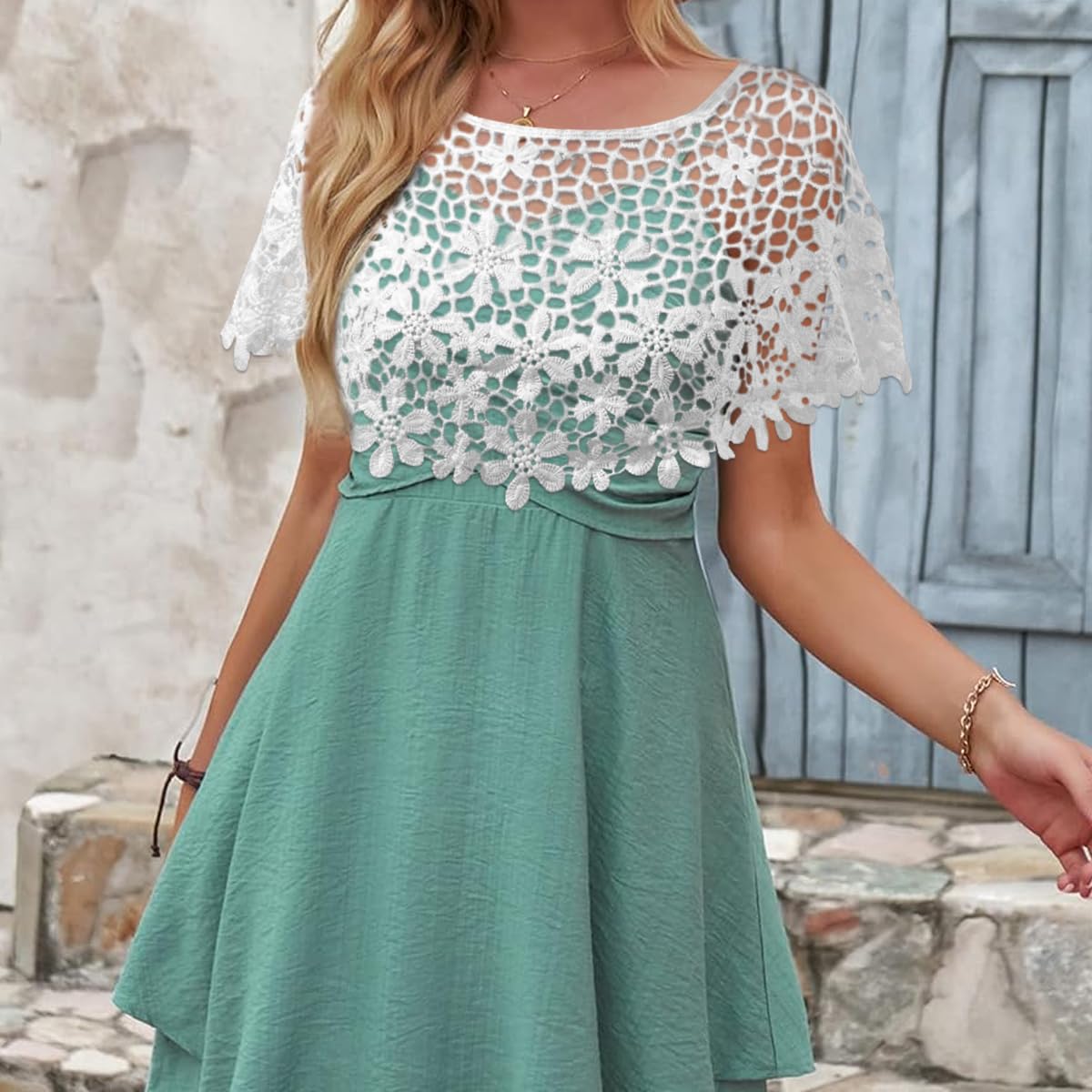 PALAY Knitted Shawl Crocheting Floral Hollow Out Pattern Shawl Cover Up Beach Wear Cover Up Top Knitted Loose Top Pullover Shawl for Off-shoulder, Beachwear, Gown, Strapless