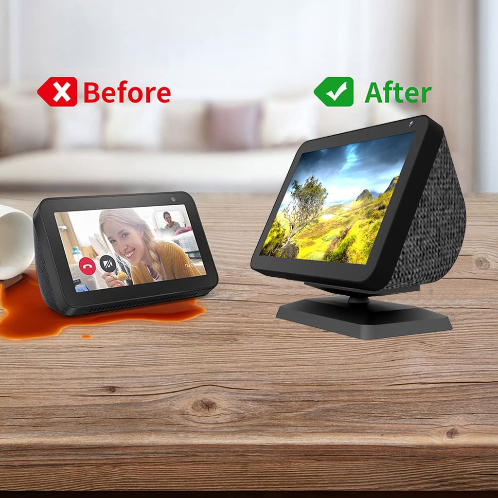 ZORBES Base Stand for Echo Show 8 1st /2nd Gen Desktop Holder for Amazon Echo Show 8, Adjustable Angle Magnetic Holder for Smart Home Monitor, Amazon Echo Show 8 Accessories(Stand Only)