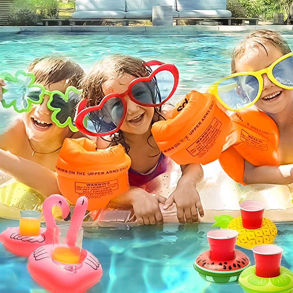 Proberos Swimming Arm Float Rings for Kids and Adult Under 100kg, Dual Air Bag Design, Inflatable PVC Float Arm Sleeves for Pool, Beach and Ponds
