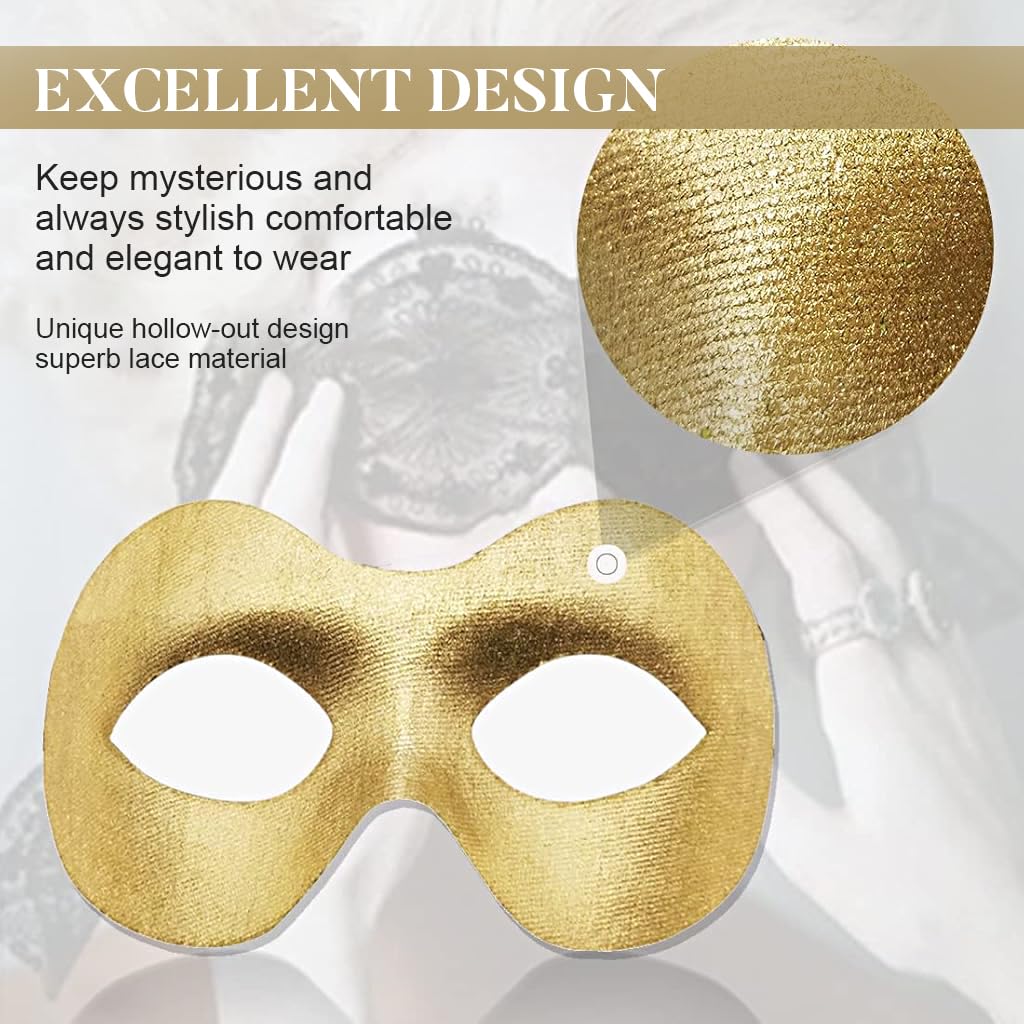 PATPAT Couple Masquerade Masks Set of 2Pcs Luxury Hollow Out Lace Tie Back Eye Mask & Men Venetian Masquerade Mask Black Golden Masquerade Masks Set Dance Ball Masquerade Masks for Men Women