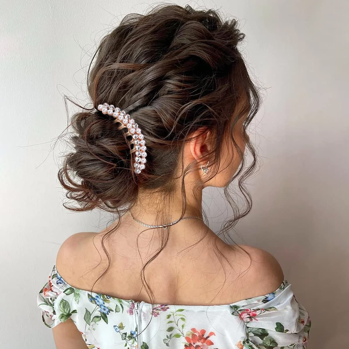 PALAY 3 Pcs Pearl Claw Hair Clips Side Comb Rhinestone French Hairpins Metal Decorative Hair Bun Clips Hair Accessories for Women Girls Gift