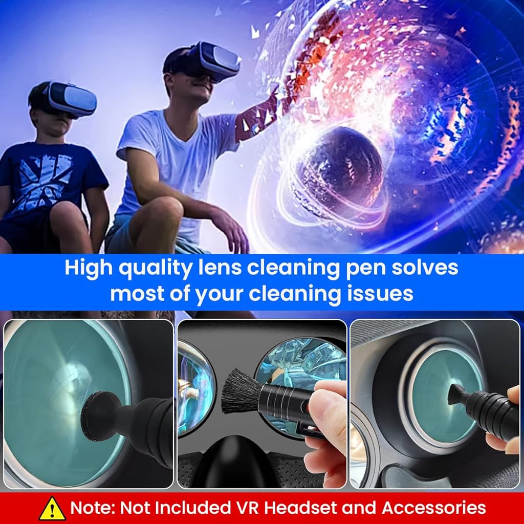 ZORBES® VR Headset Cleaning Kit, VR Lens Cleaner, Lens Pen Cleaner Kit for Meta Oculus Quest 2 3 /Xbox/PS/Wii, Cleaning kit for VR Facial Interface & Face Cover Protect Lens from Dust