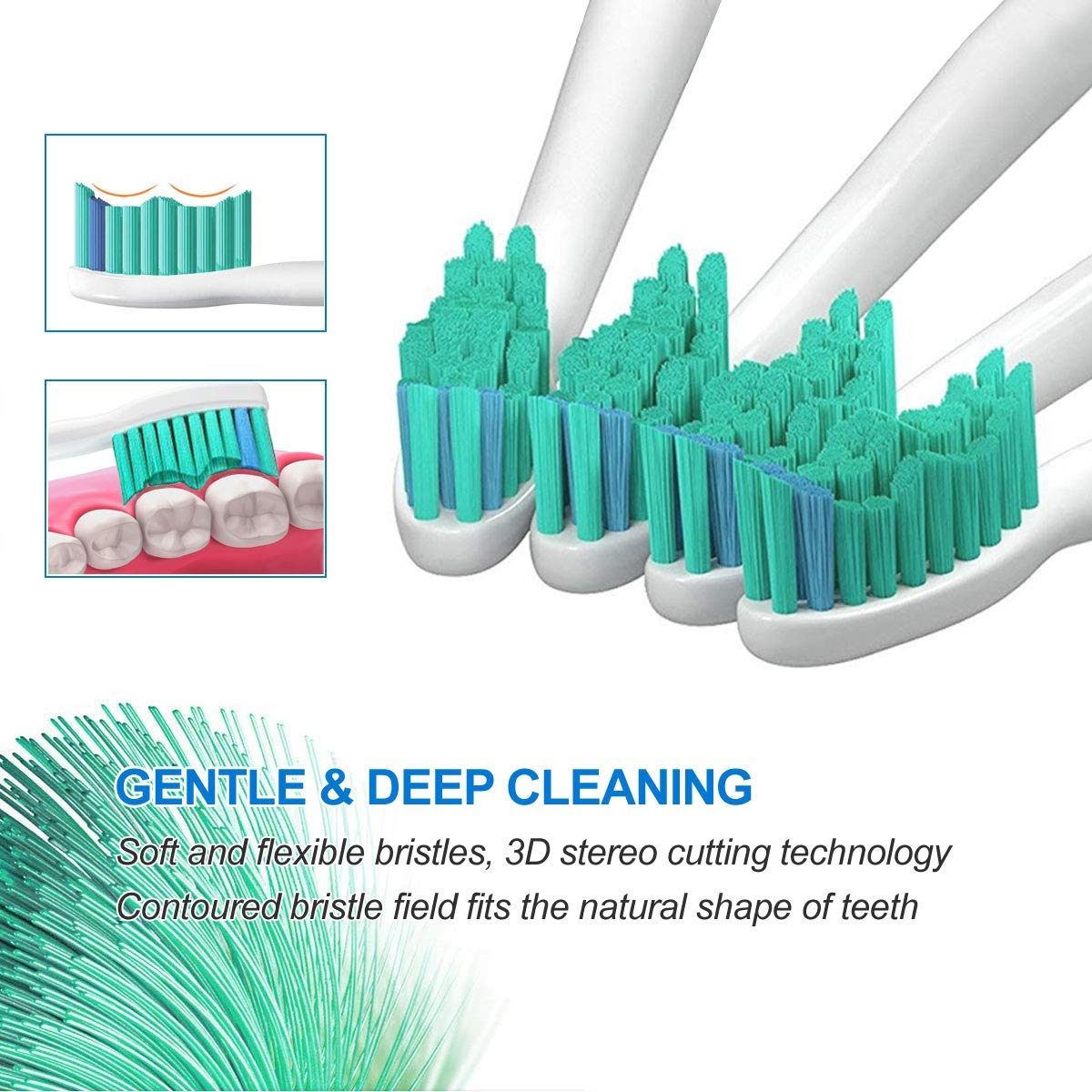 HANNEA 8 Pack Electric Toothbrush Head Standard Replacement Toothbrush Heads for Philips Compatible with ProResults DiamondClean FlexCare Healthy White