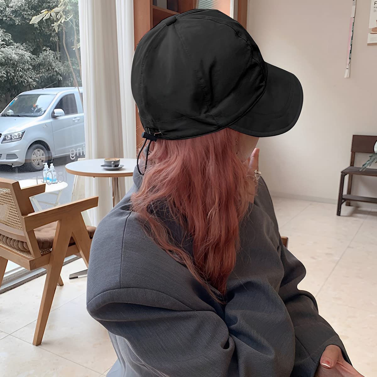 PALAY Bucket Hat for Women Sun Protection Wide Brim Summer Sun Hats for Women, Fashion Lightweight Quick Dry Cap Beach Hat - Adjustable Drawstring- Black