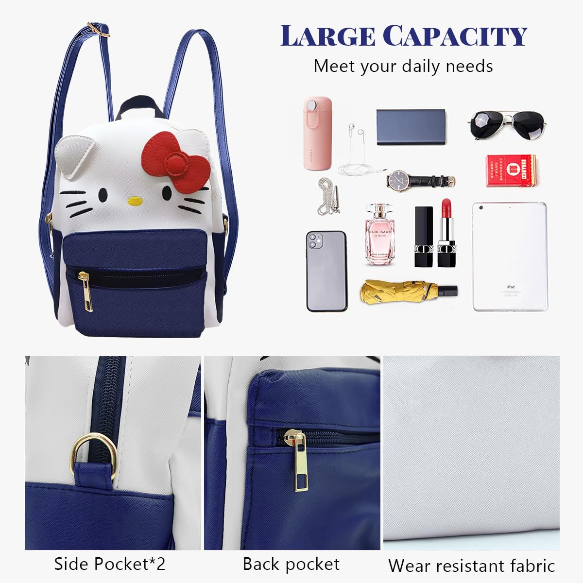 PALAY Sling Bags for Girls Cartoon Anime PU Cute Bag Handbag for Girls, Stylish Latest Cosplay Shoulder Bag Backpack for Girls with Detachable Shoulder Strap, Birthday Christmas Gift for Girls, Blue