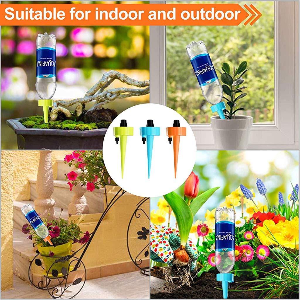 HASTHIP Drip Irrigation System Plant Waterers DIY Automatic drip Water Spikes Taper Watering Plants Automatic houseplant Watering 12 pcs/Set