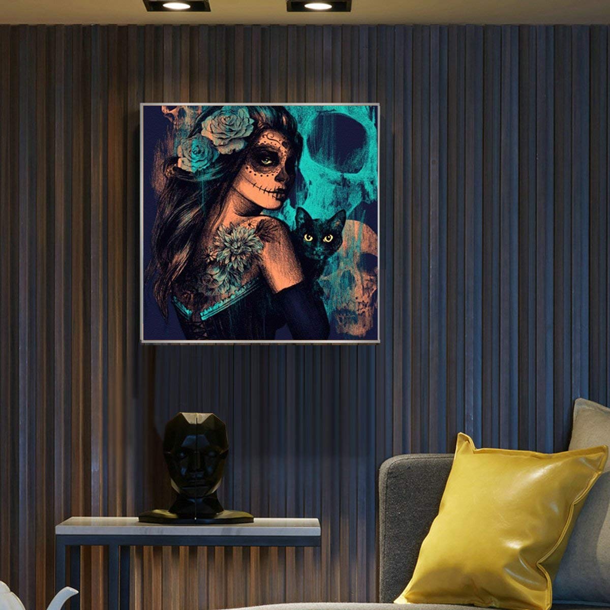 HASTHIP 5D Diamond Painting Kit, Diamond Painting Kit for Adults, Witches in Halloween, Suitable for Beginners to Complete Wall Decoration, Decompression Crafts. Canvas