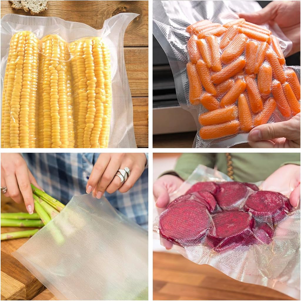 HASTHIP 100Pcs Vacuum Sealer Bags, 5.9 x 7.8 Inch Vacuum Sealer Bag, Puncture Resistant Sous Vide Bag, Great for Vac Storage, Meal Prep or Sous Vide, BPA Free