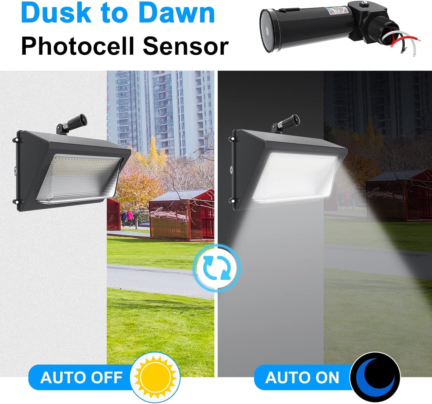Serplex Dusk to Dawn/Day Night Sensor, Photoelectric Switch, Outdoor Conduit Lighting Control with Photocell and Swivel Mount, 120~277V Photoelectric Switch LDR Auto Day/Night On & Off Photocell