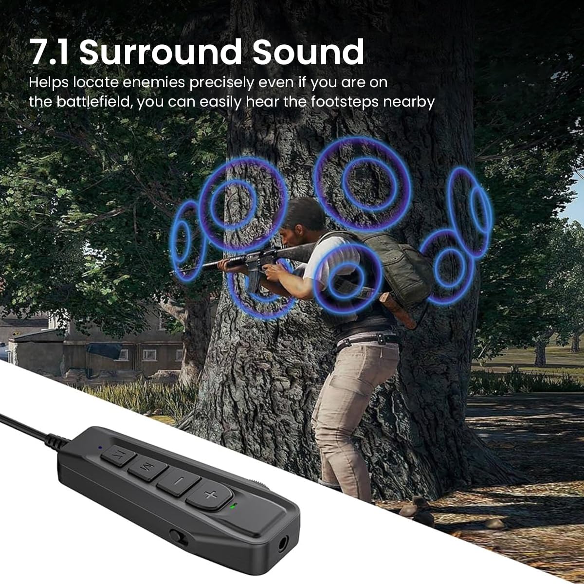 Verilux USB External Sound Card, Simultaneous Phone Discord Chat & Gaming Sound in Wired Headphone, USB to 3.5mm Jack Audio Adapter, 7.1 Surround Sound, Works with PS5, PS4, PC