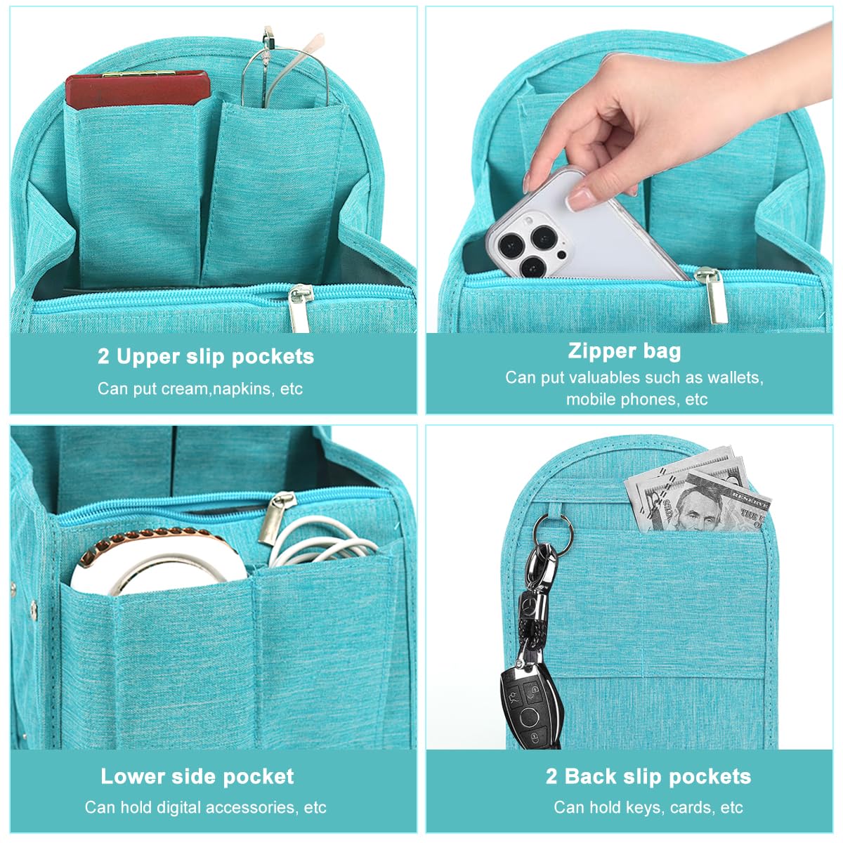 PALAY Folding Backpack Insert Organizer Travel Open Organizer Multi Compartment Bag Inside Shower Caddy Toiletries Organizer Divider Insert Organizer for for Gym Bag, Rucksack, Luggage