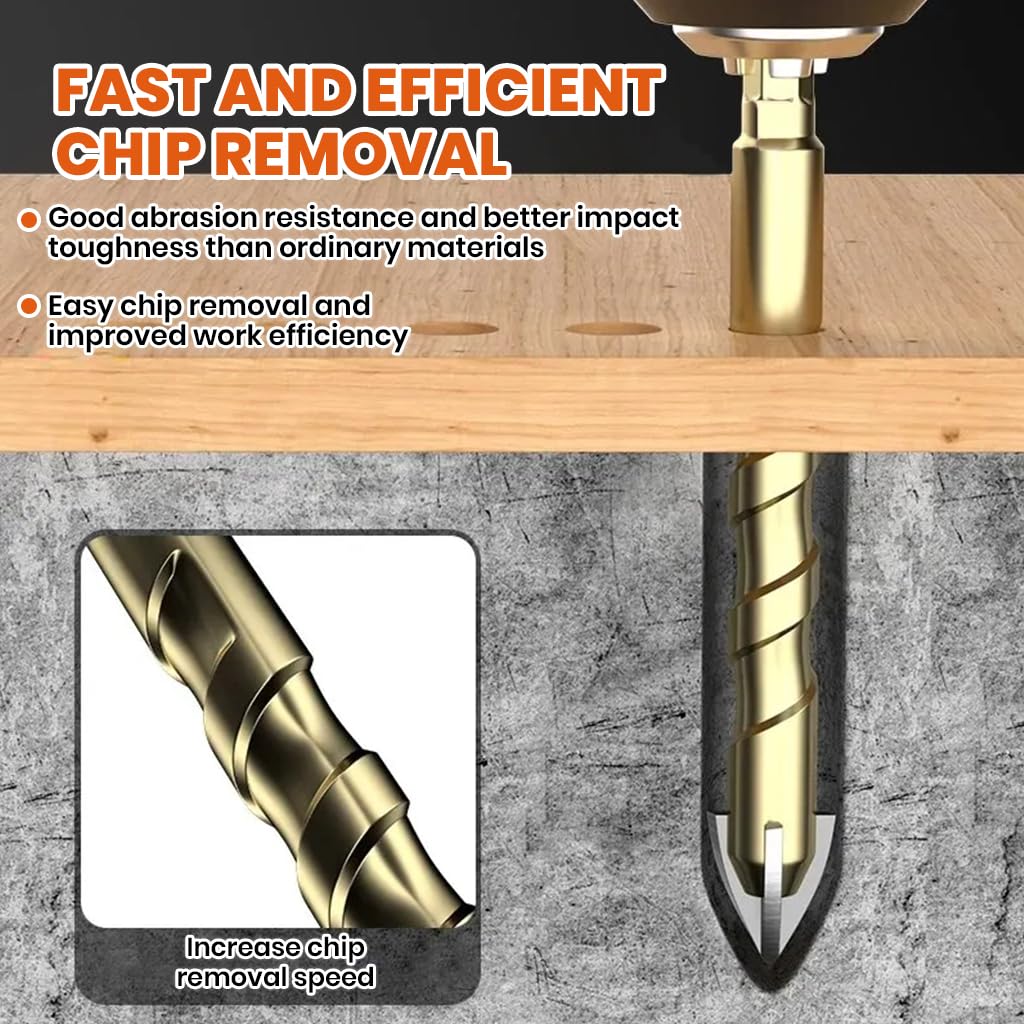 Serplex 7pcs Drill Bit Set Alloy Steel Drill Bits 3mm to 12mm Hex Shank Drill Bits High Impact Power Drill Carbide Tips Concrete Drill Bit Set for Glass, Tile, Brick, Cement, Concrete, Plastic, Wood