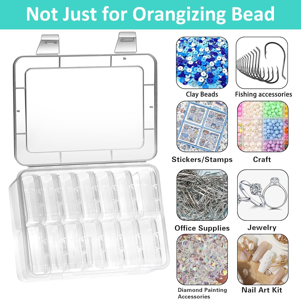 HASTHIP 15 Pcs Transparent Jewelry Organizer Box Set, Plastic Storage Cases for Earrings, Ear Studs, Rings, Necklace, Multi Purpose Small Storage Case for DIY Crafting, Beading, Diamond Painting
