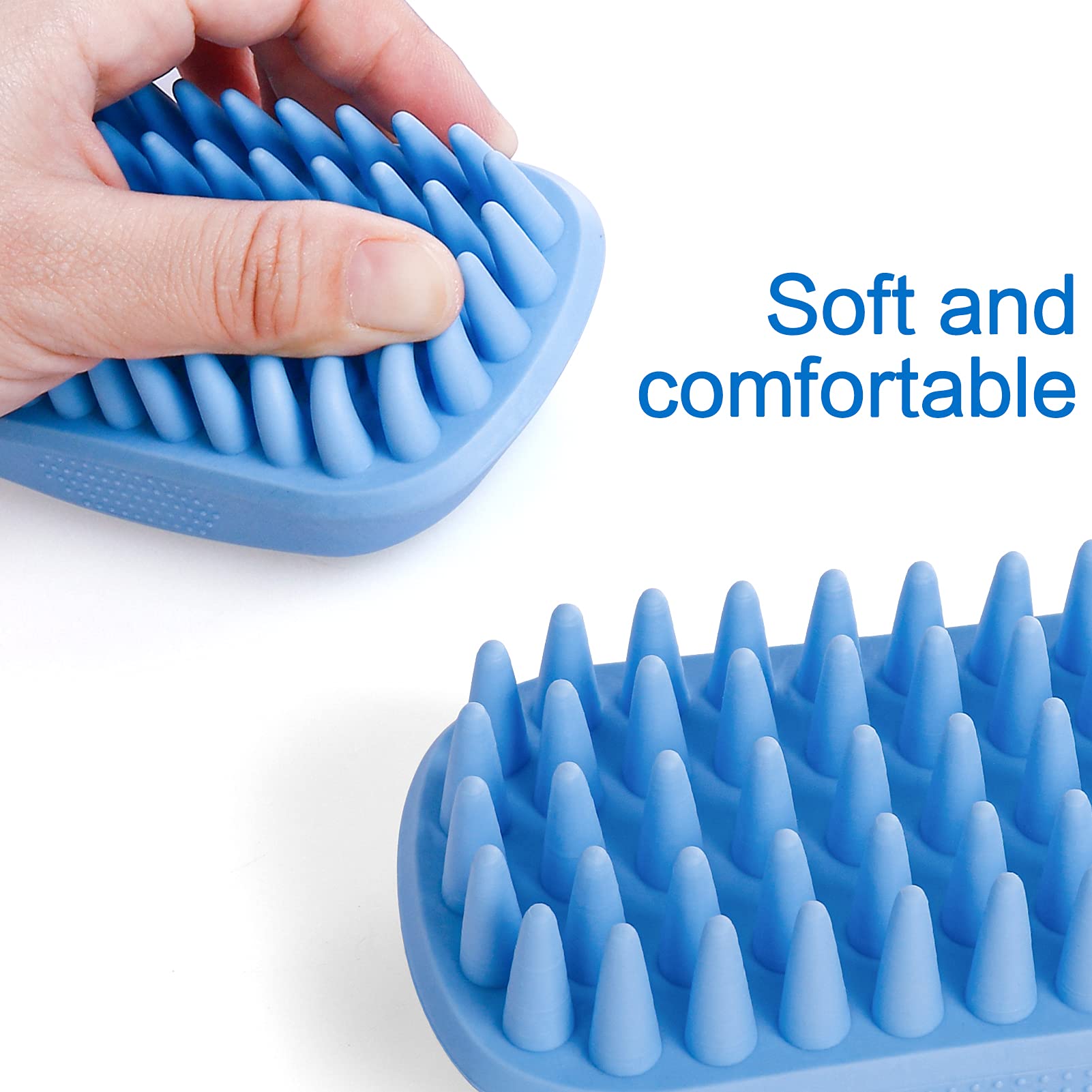 Qpets Dog Brush for Bathing, Pet Massage Brush Puppy Grooming Brush Soft Bathing and Shedding for Dogs and Cats, Dog Bath Brush Cat Cleaning Brush Pet Comb
