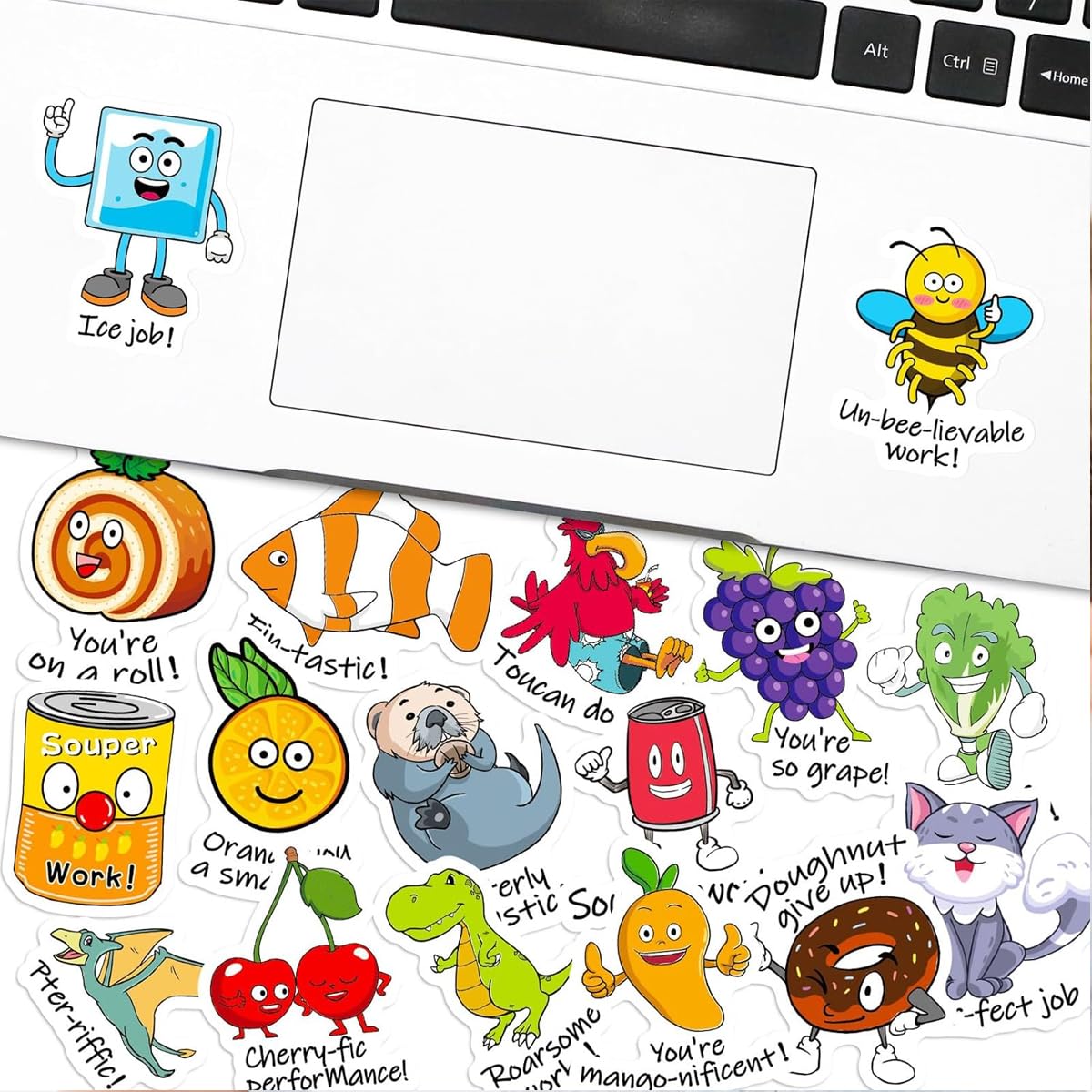 Climberty 100 Pieces Cartoon Reward Sticker Fun Punned Cartoon Sticker Motivational Rewarding Stickers Fun DIY Decorative Stickers Educational Stickers