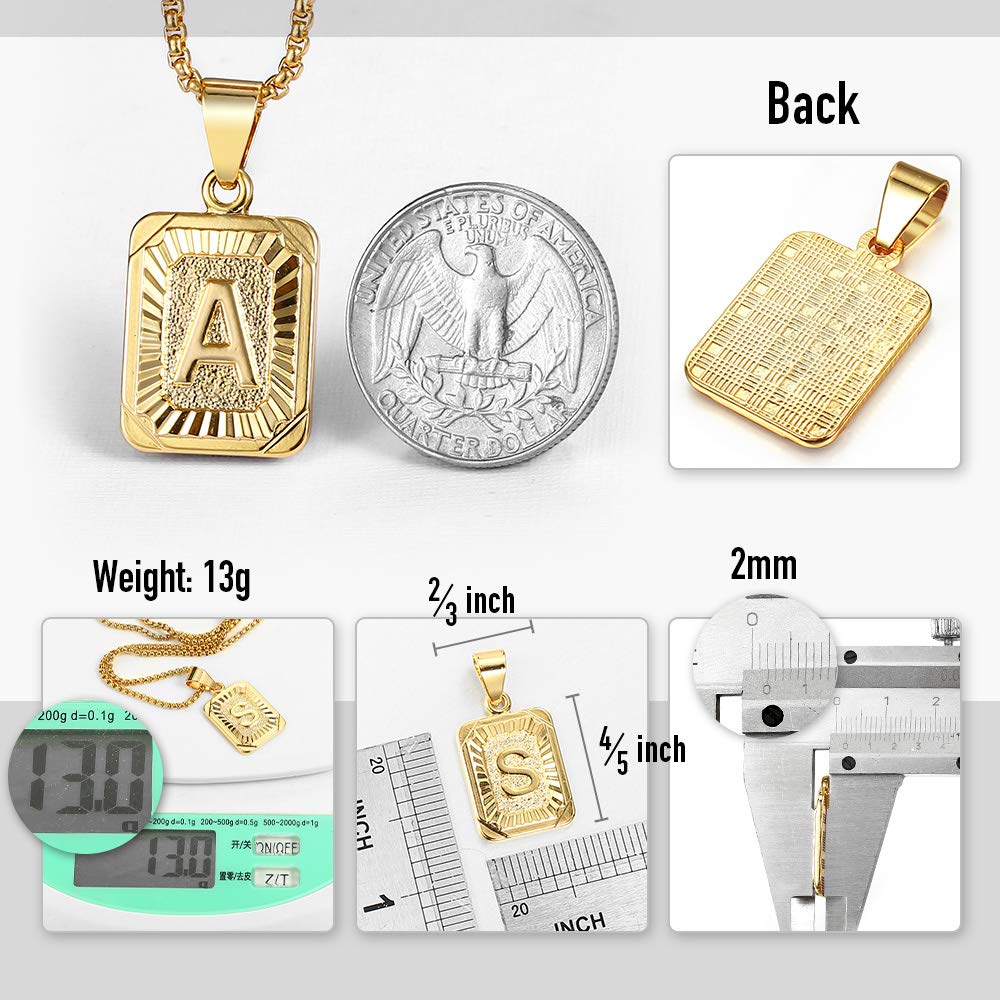 SANNIDHI Pendant for Men, Women with Letters A Letter Necklace for Men and Women-Stylish Electroplating Titanium Steel Chain A Letter Alphabet Pendant for Men Women Neck Jewellery, (Golden) - 20 inch