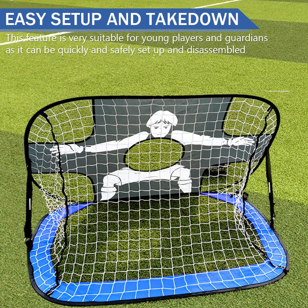 Proberos Football Goal Post Net, Portable Easy-Setup Soccer Goal Post for Indoor Outdoor Football Sport Games Mini Training Practice Set With Carry Bag