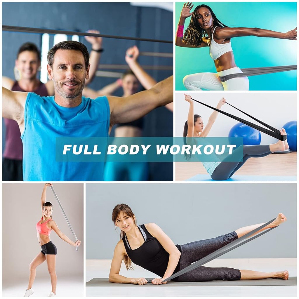 Proberos® 5Pcs Resistance Band Set for Working Out, Theraband 5/10/15/20/25 lbs, Fitness Bands for Beginners & Advanced Training, Workout Resistant Bands for Warm Up, Yoga, Pilates
