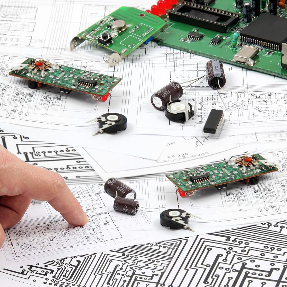 Serplex 85Pcs Double Sided PCB Board Kit, Prototype Boards for DIY Soldering and Electronic Project Circuit Boards Compatible with Kits, 40PCS 40 Pin 2.54mm Male and Female Header Connector