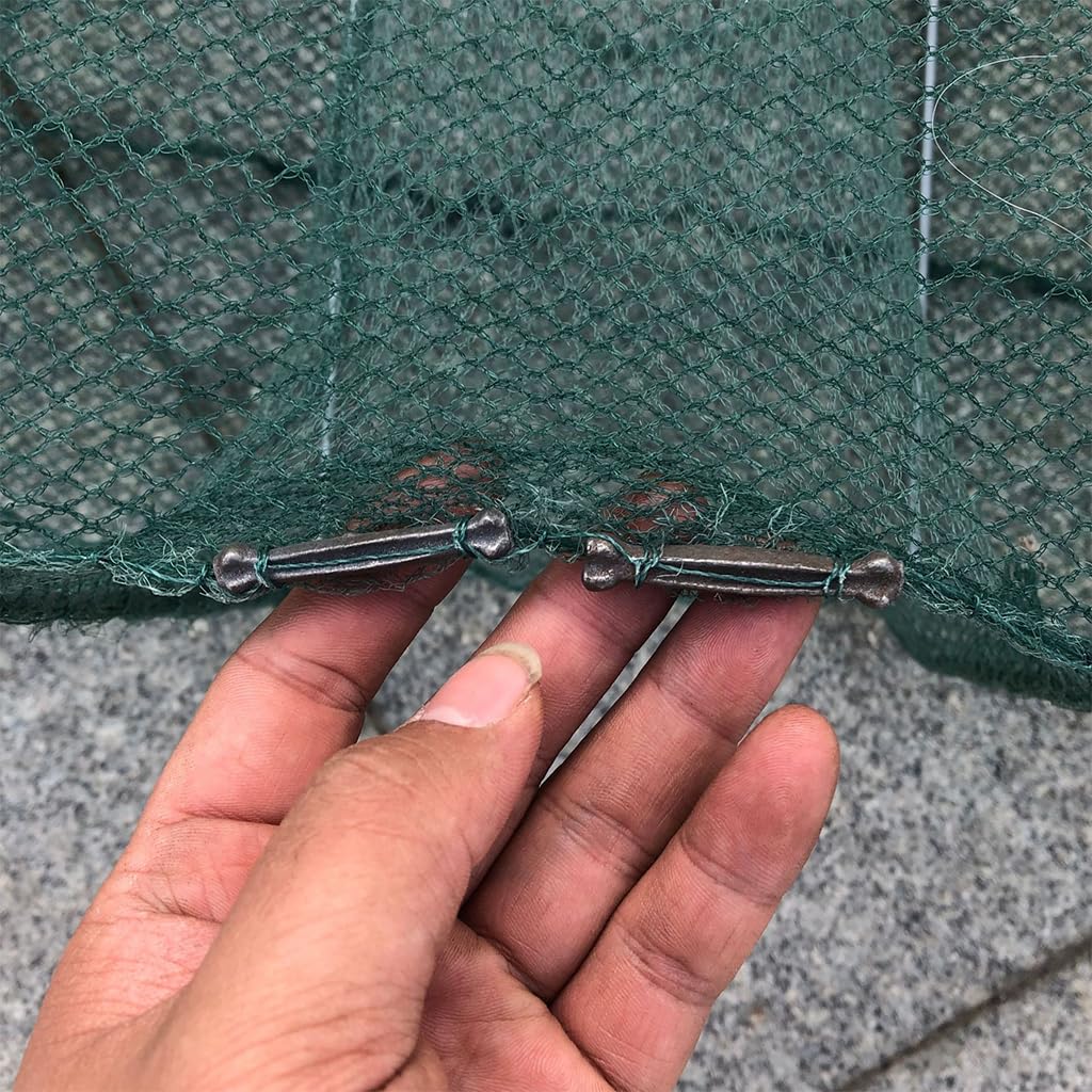 Proberos 2.7m Foldable Fishing Net, Fish Net for Catching, Portable Trap for Shrimp Lobster Crayfish Crab Baits, Minnow Trap