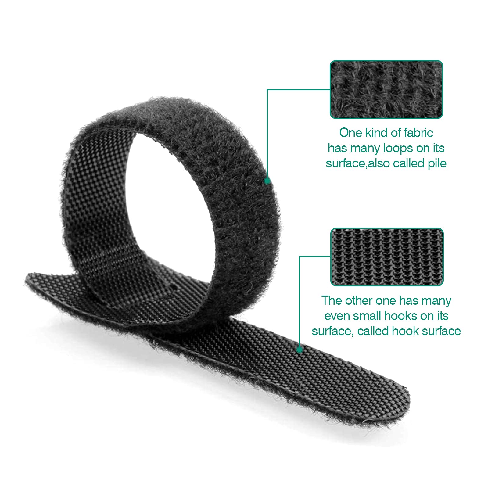 HASTHIP 30 PCS Cable Management Reusable Fastening Cable Ties Cable Organizer Used to Manage Fixed Computer Cables Plants Office Supplies Strong Nylon Material 5 Colors (30PCS)