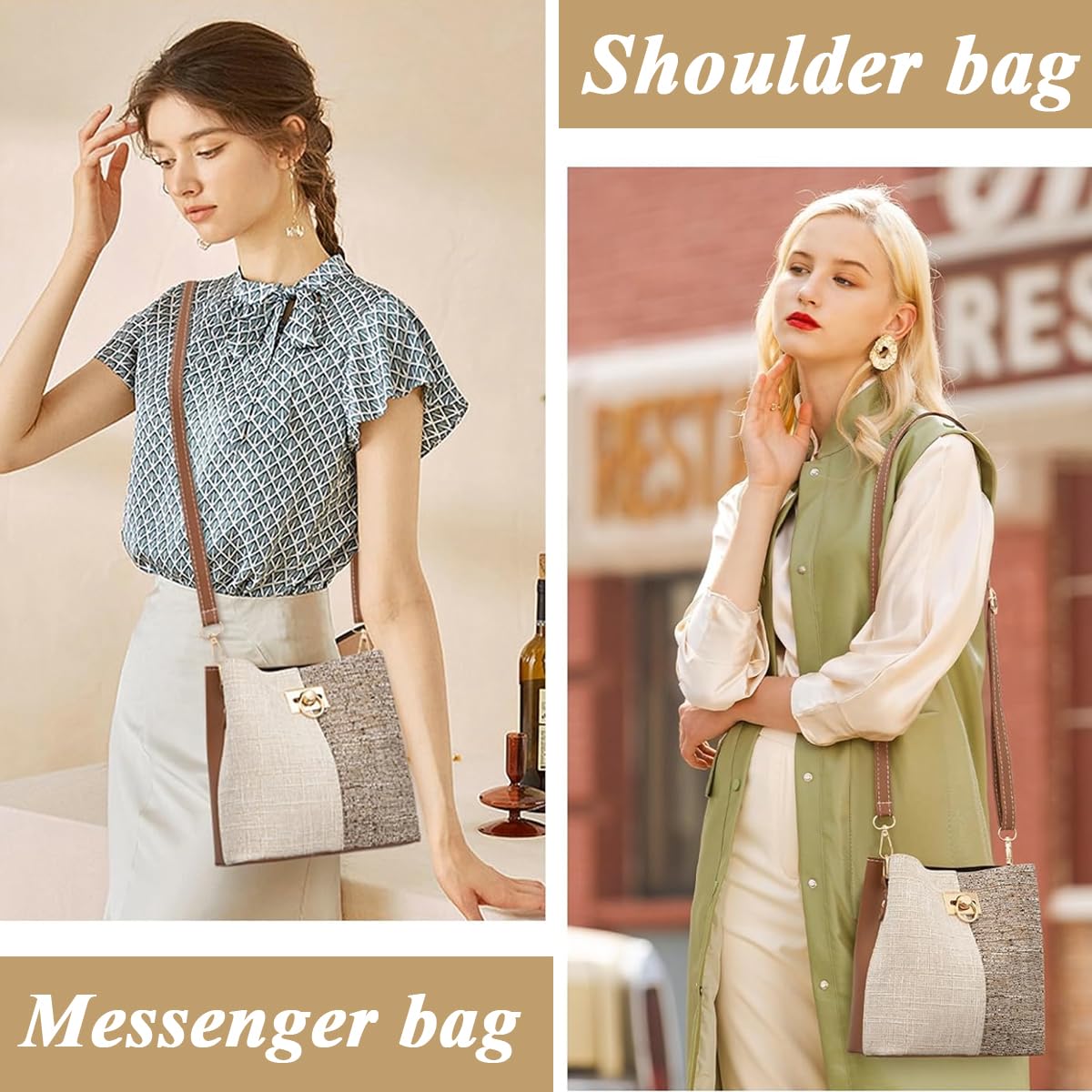 PALAY Tote Bags for Women PU Leather Satchel Bag Casual Shoulder Bag with Adjustable and Detachable Sling Strap for Women