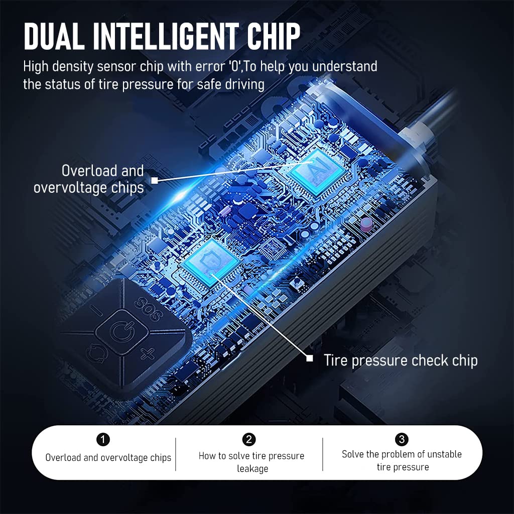 STHIRA 4-IN-1 Cordless Tyre Inflator for Car 4000mAh Car Tyre Inflator Pump with Vacuum Cleaner, Pressure Gauge, LED Light, Tire Inflator with Inflation Valve, Nozzle Adapter, Brush Head, Storage Bag