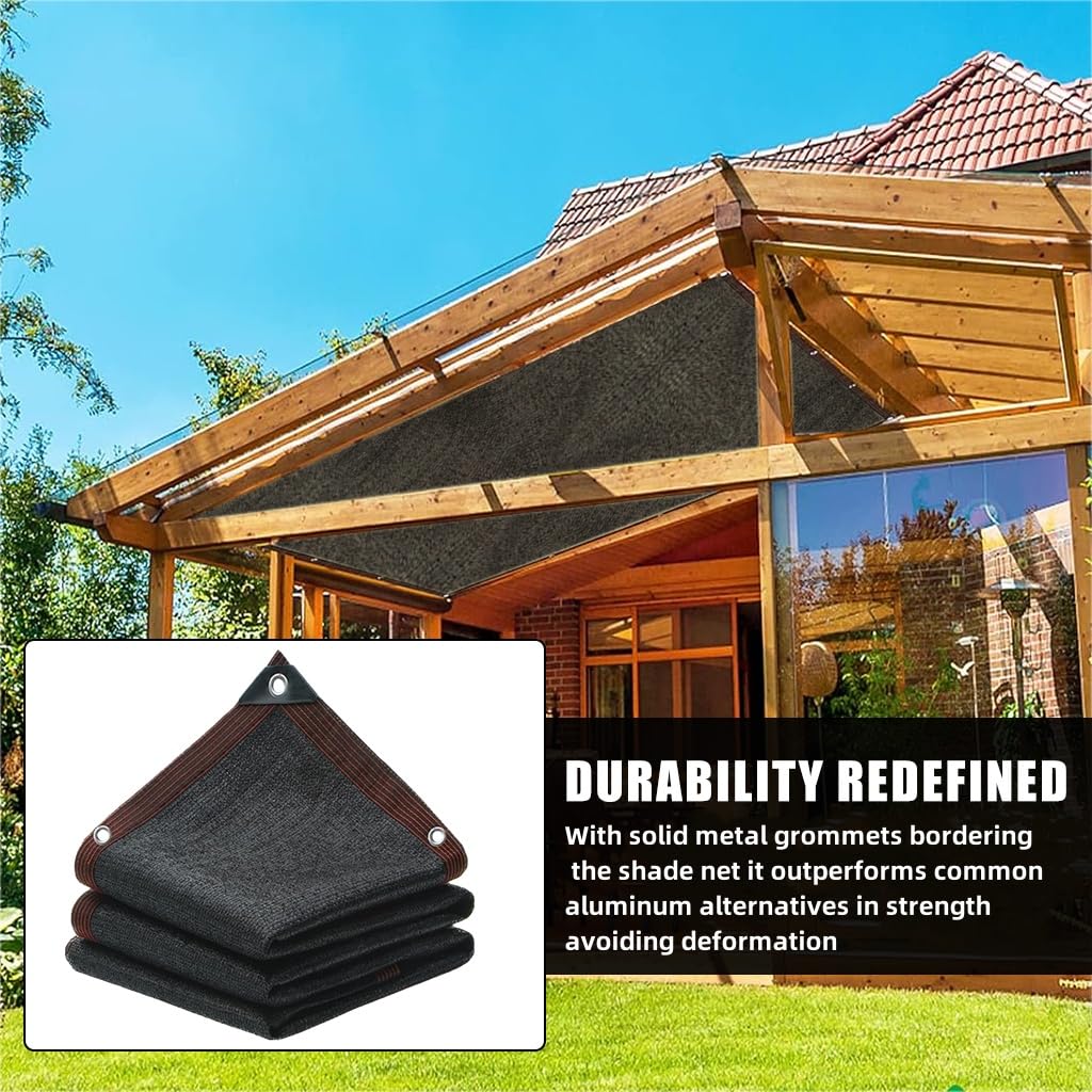HASTHIP 2*3M Sunshade Net for Garden, Balcony, Roof, Camping, RV Travel, Picnic, Durable HDPE Green Net, Sunblock Shade for UV Protection