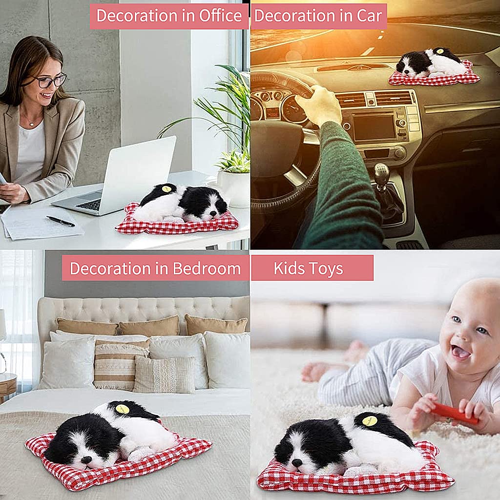 PATPAT Sleeping Cat Toy,Plush Dolls, Stuffed Toys Cute Simulation Doll Collection Bamboo Charcoal Stuffed Puppy Animals Toy with Mat(25*20cm) (Style 3)