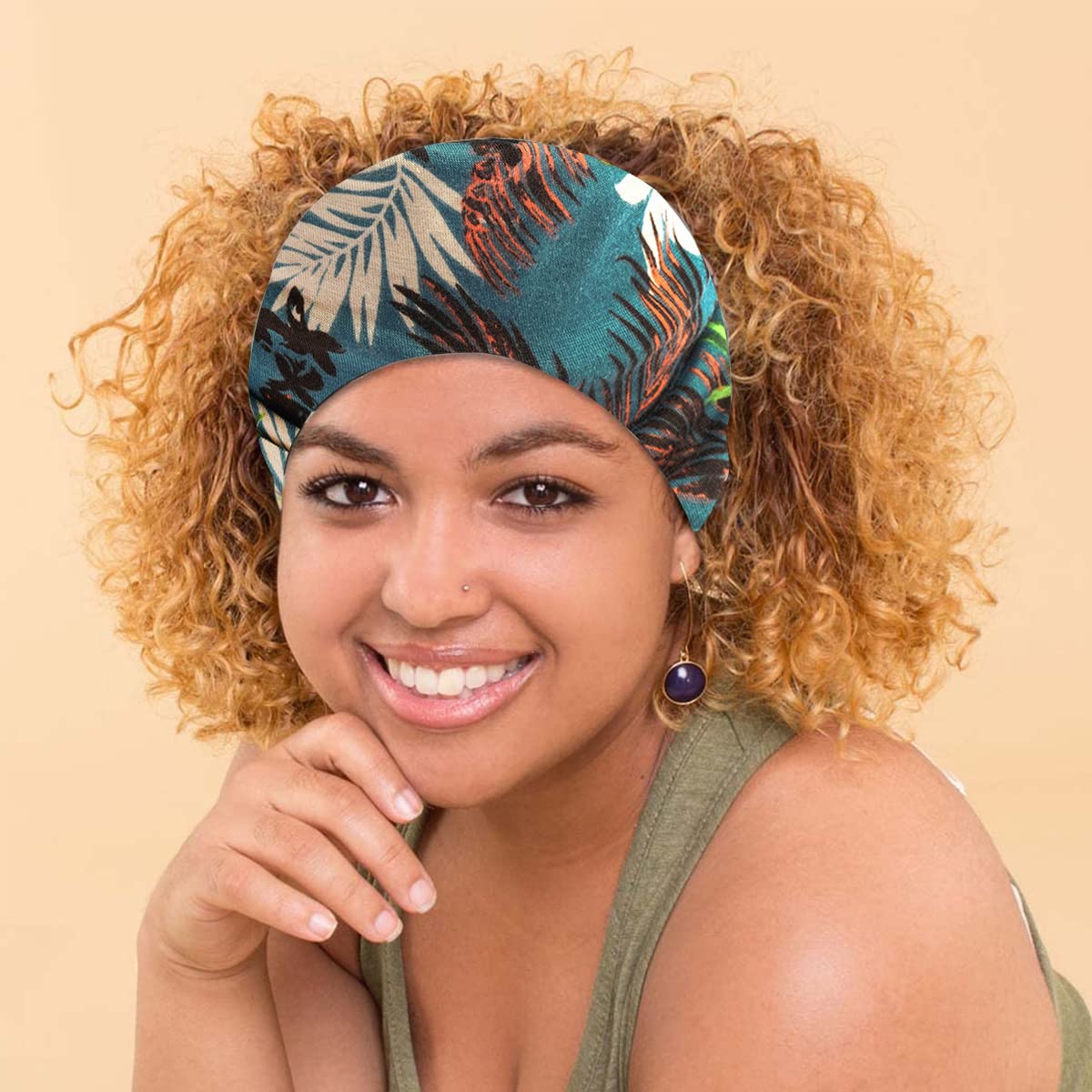 Proberos 4Pcs Gym Headbands Bohemian Headbands for Women Girls Men, Stretch Wide Hair Bands Stylish Yoga Sweatband for Workout, Running, Tennis, Badminton, Marathons, Cycling