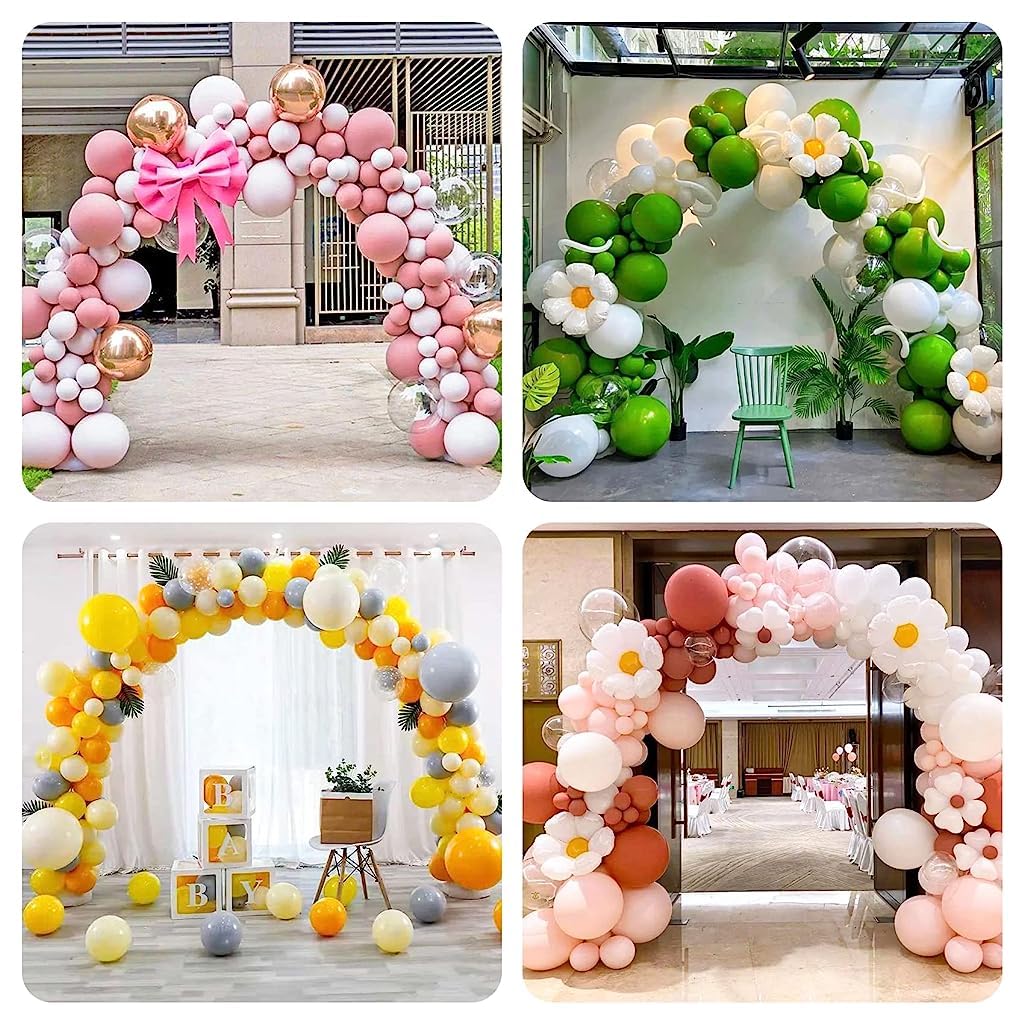 HASTHIP Balloon Arc Stand for Decoration, 9FT Height Adjustable Balloon Arch Stand: Balloon Arch Frame with Base, Complete Accessories Set for Wedding Baby Shower Birthday Party Supplies Decorations